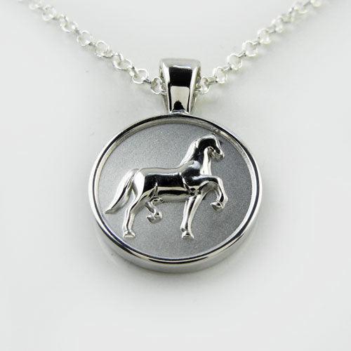 Saddlebred Pendant Necklace Sterling Silver - Jamies Horse Jewelry