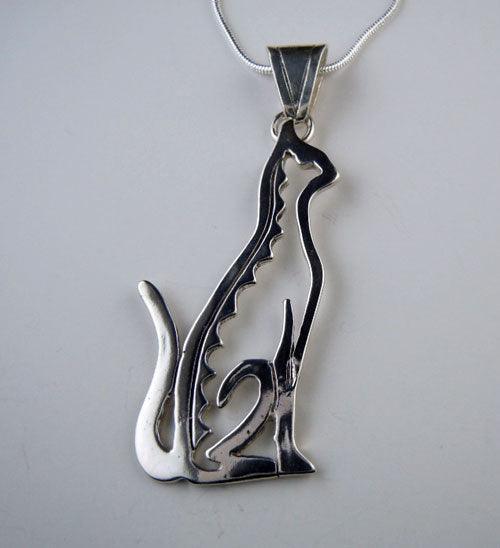 Sitting Cat Pendant Necklace Sterling Silver - Jamies Horse Jewelry
