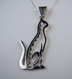 Sitting Cat Pendant Necklace Sterling Silver
