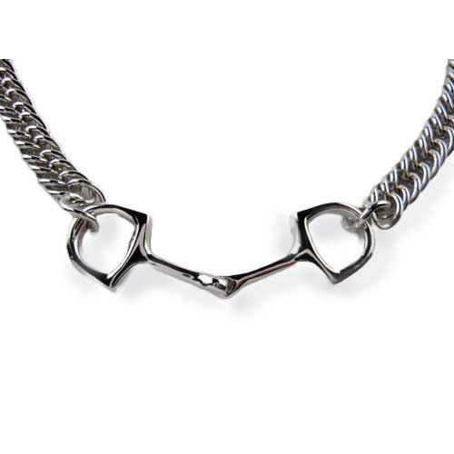 Snaffle Horse Bit and Curb Chain Necklace