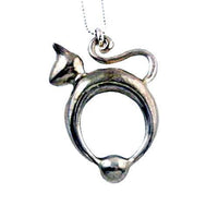 Tabby Cat Pendant Necklace Sterling Silver  side
