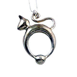 Tabby Cat Pendant Necklace Sterling Silver