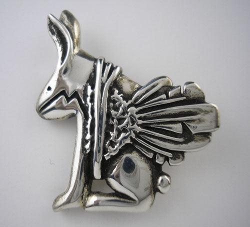 Rabbit Pendant Necklace/Pin Sterling Silver - Jamies Horse Jewelry