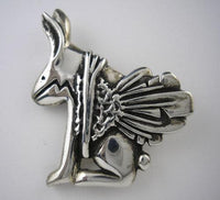 Rabbit Pendant Necklace/Pin Sterling Silver - Jamies Horse Jewelry