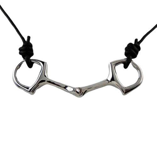 Snaffle Bit or Horse Bit Leather Cord Necklace - Jamies Horse Jewelry