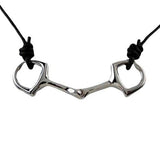 Snaffle Bit or Horse Bit Leather Cord Necklace