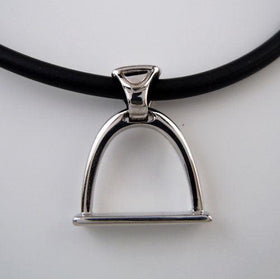 Modern Stirrup Pendant Necklace in Sterling Silver