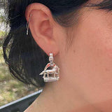 Stirrup and Horse Earrings Sterling Silver
