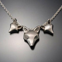 Fox Mother and Kits Necklace - Jamies Horse Jewelry