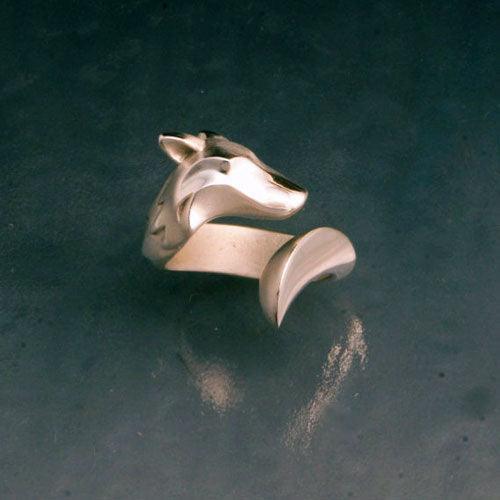 Timber Wolf Ring in Sterling Silver - Jamies Horse Jewelry