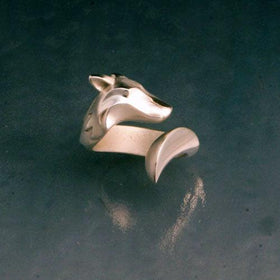 Timber Wolf Ring in Sterling Silver