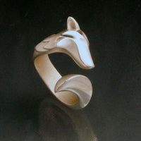 Timber Wolf Ring in Sterling Silver - Jamies Horse Jewelry