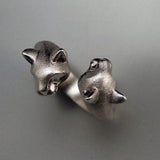 Pair of Cats Ring in Sterling Silver