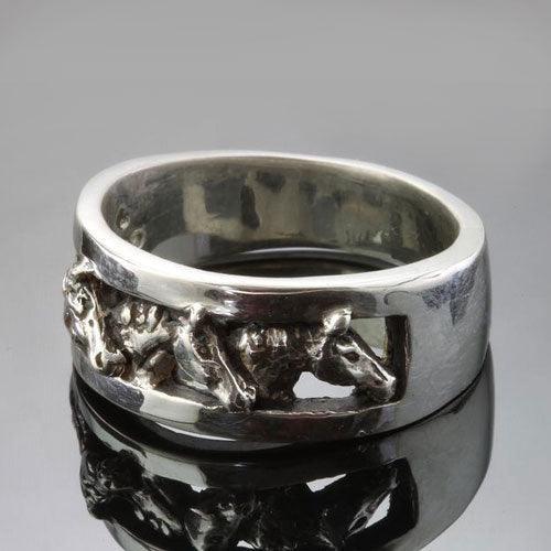 Warmblood Horse Head Ring Sterling Silver - Jamies Horse Jewelry
