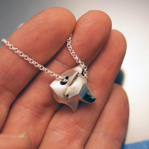 Wolf Head Necklace in Sterling Silver - Jamies Horse Jewelry