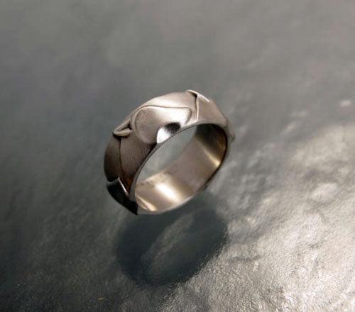 Wolf Head Band Ring in Sterling Silver - Jamies Horse Jewelry