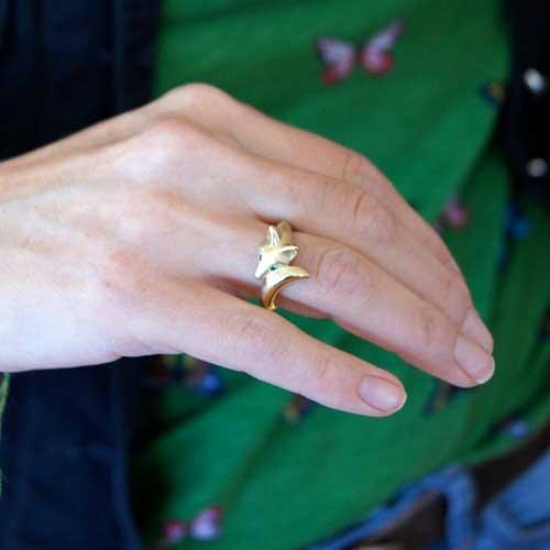 Baby Fox Ring in Sterling Silver - Jamies Horse Jewelry