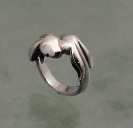Lopp Eared Bunny Rabbits Ring - Jamies Horse Jewelry