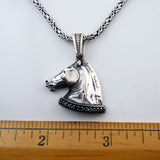 Byzantine Horse Head Necklace on Sterling Silver Chain