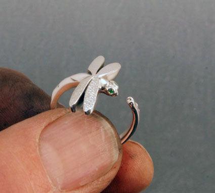 Dragonfly Ring in Sterling Silver - Jamies Horse Jewelry