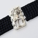 Enter At A Dressage Horse Sterling Silver on Woven Bead Bracelet
