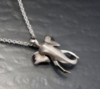 Contempory Elephant Pendant Necklace in Sterling Silver - Jamies Horse Jewelry