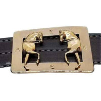 Enter At A Dressage Belt Buckle Bronze - Jamies Horse Jewelry