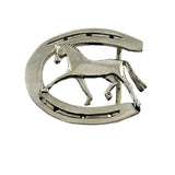 Extended Trot Dressage Horse Horseshoe Belt Buckle