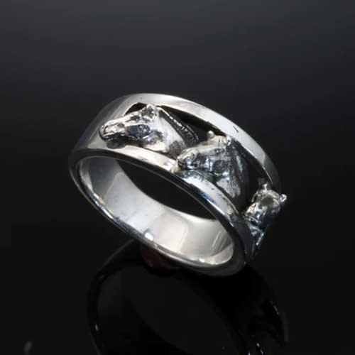Fjord Horse Head Ring Sterling Silver - Jamies Horse Jewelry