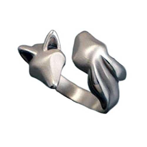 Fox and Bunny Ring in Sterling Silver - Jamies Horse Jewelry