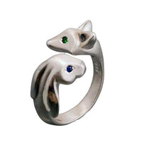 Fox and Bunny Ring in Sterling Silver - Jamies Horse Jewelry