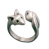 Fox and Bunny Ring in Sterling Silver