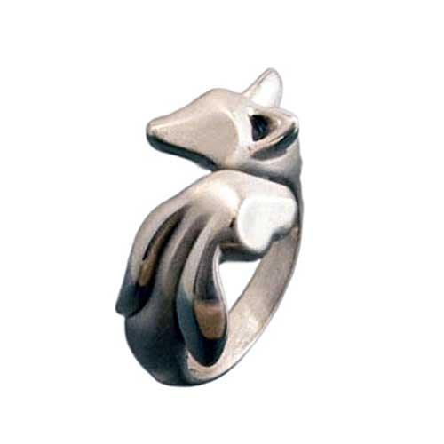 Fox and Bunny Ring in Sterling Silver - Jamies Horse Jewelry