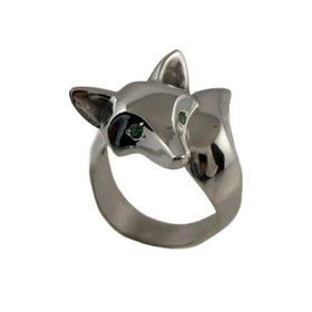 Fox Ring High Polish Finish Sterling Silver