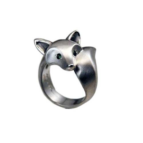 Fox Ring Satin Finish Sterling Silver 