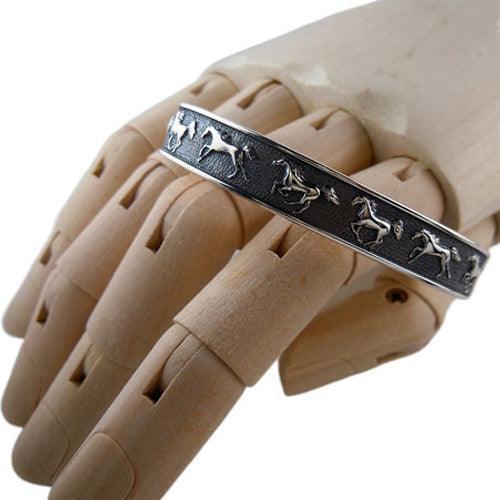 Galloping Horses Cuff Bracelet - Jamies Horse Jewelry