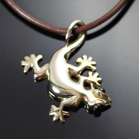 Gecko Pendant Necklace Sterling Silver
