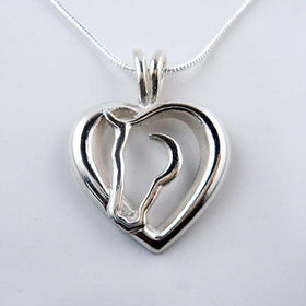 Heart and Horse Pendant Necklace