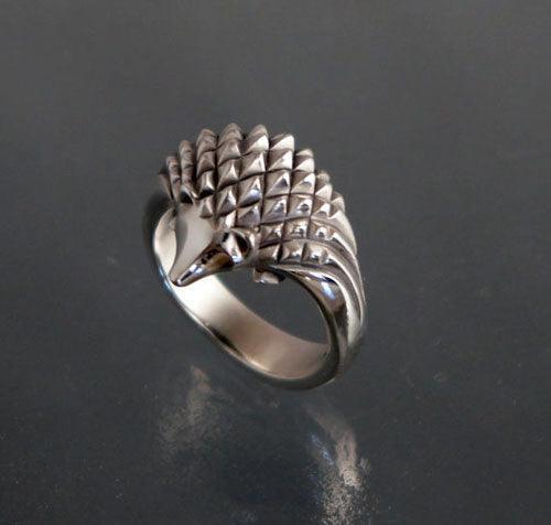 Hedgehog Ring in Sterling Silver - Jamies Horse Jewelry