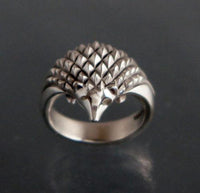Hedgehog Ring in Sterling Silver front view