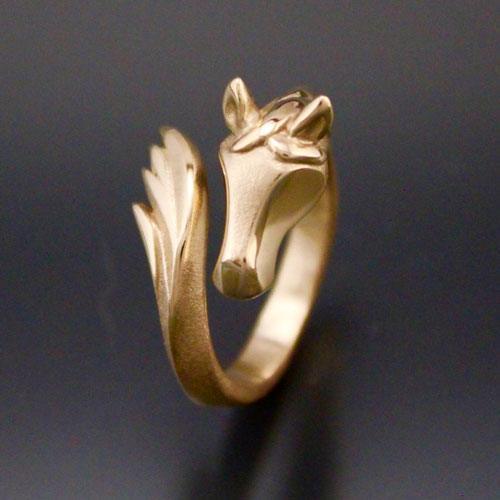 Horse Head and Tail Ring in Bronze | Jamies Horse Jewelry