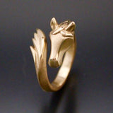 Horse Head and Tail Ring in Bronze