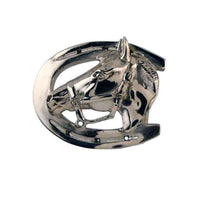 Horse Head Horseshoe Belt Buckle - Jamies Horse Jewelry