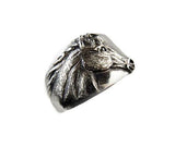 Wide Top Styled Horse Head Ring