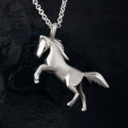 Fury Horse Pendant Necklace Sterling Silver - Jamies Horse Jewelry