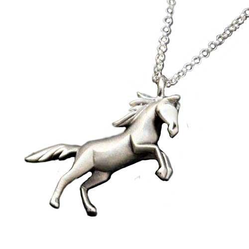 Fury Horse Pendant Necklace Sterling Silver - Jamies Horse Jewelry