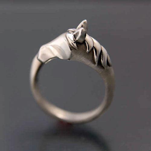Sterling Silver Horse and Tail Ring to Wrap around your finger