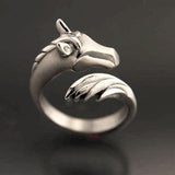 Horse Head and Tail Ring in Sterling Silver
