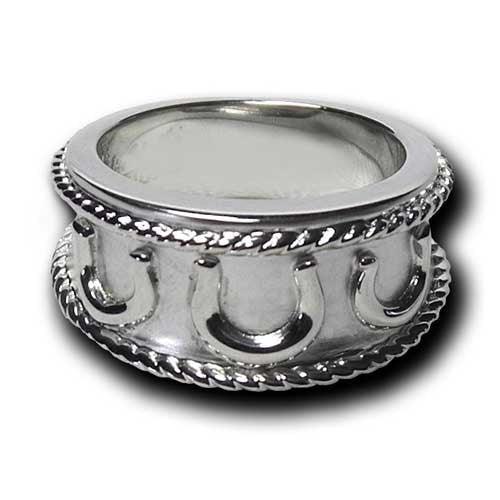 Horseshoe Band Ring Sterling Silver - Jamies Horse Jewelry