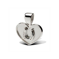 18k Gold Horseshoe on Heart Pendant Necklace - Jamies Horse Jewelry